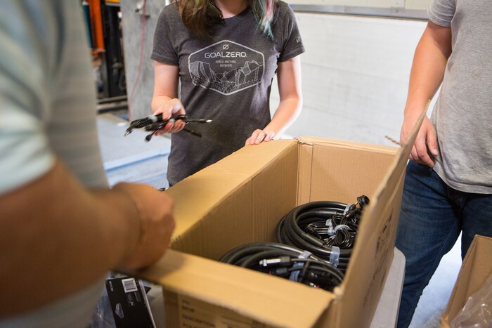 (Courtesy | Lisa Janssen) Bluffdale solar products company Goal Zero sent over $1 million worth of products to Houston for Hurricane Harvey relief.