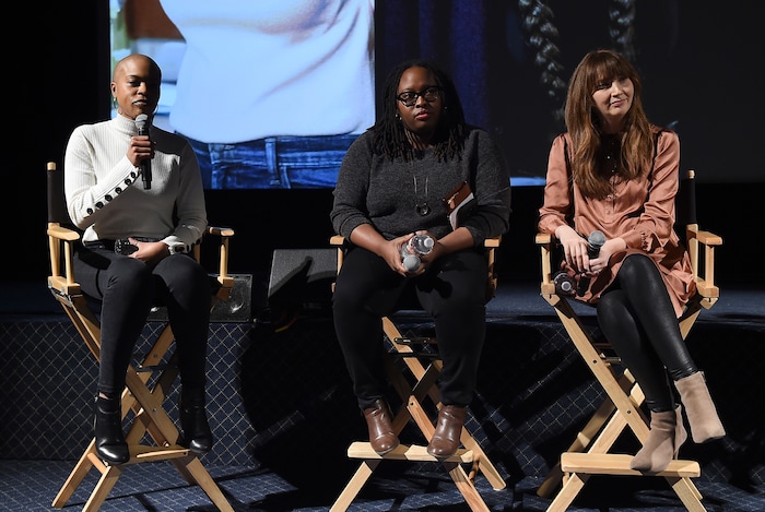 (Photo courtesy Frank Micelotta/Twentieth Century Fox Television/PictureGroup) “This Is Us” writer Eboni Freeman, co-producer Kay Oyegun and executive producer Elizabeth Berger.