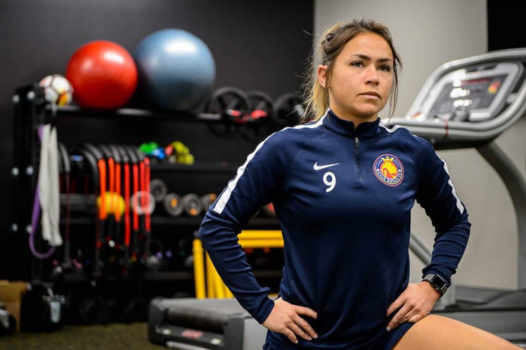 (Trent Nelson | The Salt Lake Tribune)Utah Royals midfielder Lo’eau LaBonta trains at Rio Tinto Stadium in Sandy, Friday April 6, 2018.