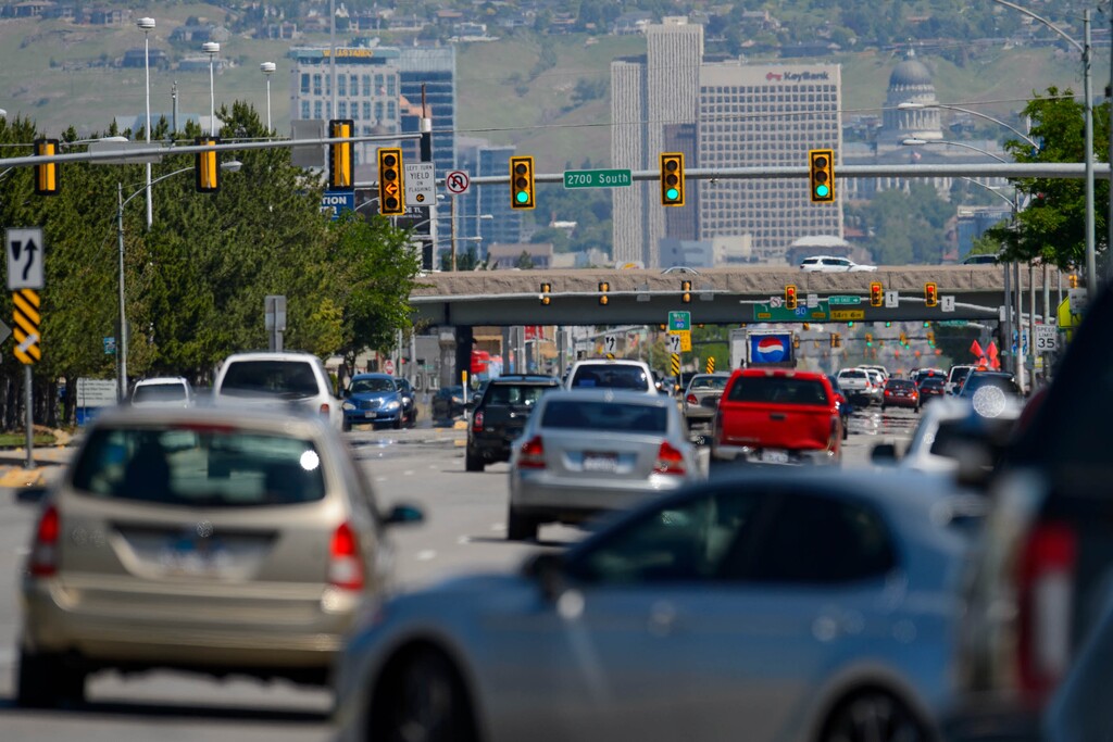 (Trent Nelson | The Salt Lake Tribune) Traffic on State Street in South Salt Lake, Wednesday June 5, 2019.
