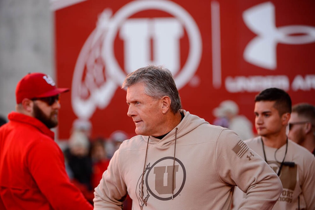 (Trent Nelson | The Salt Lake Tribune)  Utah coach Kyle Whittingham. Utah Utes host the Oregon Ducks, NCAA football at Rice-Eccles Stadium in Salt Lake City on Saturday Nov. 10, 2018.