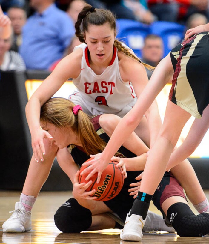 (Trent Nelson | The Salt Lake Tribune)  East faces Viewmont in the 5A High School Girls' Basketball Tournament at SLCC in Taylorsville, Wednesday Feb. 21, 2018.
