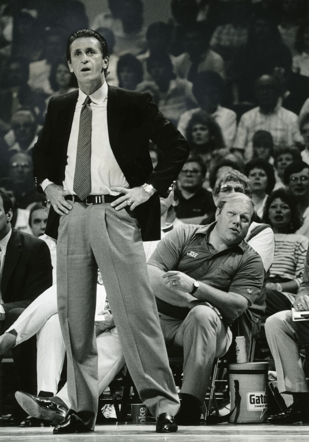 (Tribune file photo) Larry Miller watches his team take on the Chicago Bulls.