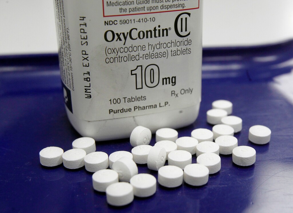(AP file photo) OxyContin pills arranged for a photo at a pharmacy in Montpelier, Vt.