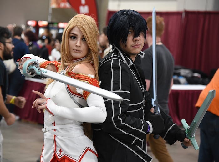 (Francisco Kjolseth  |  The Salt Lake Tribune)  Lindsey Spiker and Bobby Prieto attend the start of FanX Salt Lake Comic Convention at the Salt Palace in Salt Lake City Thursday, Sept. 6, 2018, during the three-day pop culture convention.