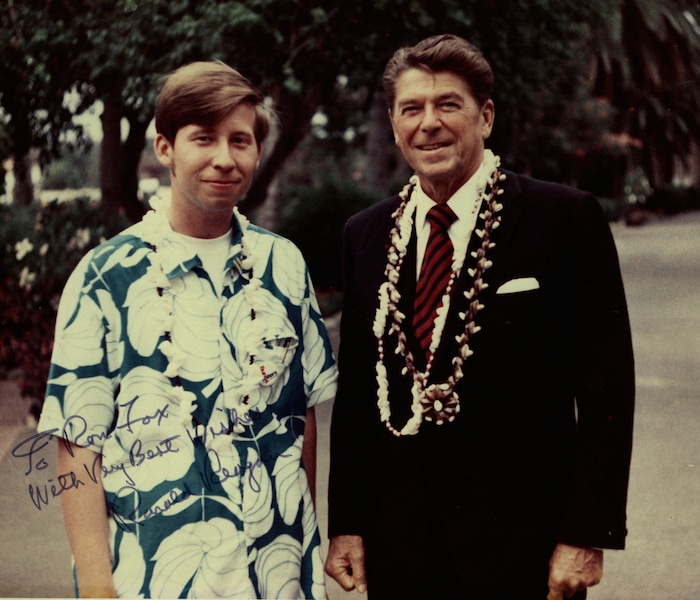 (Photo courtesy of Ronald Fox) Utah history buff Ronald Fox once worked under President Ronald Reagan as a White House advance man. Reagan was one of three future presidents who signed a press kit for Fox at the Republican National Convention in 1972.