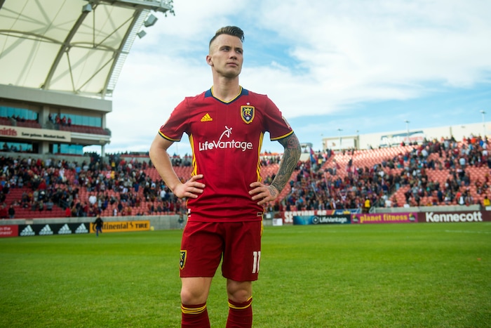 (Chris Detrick  |  The Salt Lake Tribune)  Real Salt Lake midfielder Albert Rusnak (11) after the game at Rio Tinto Stadium Sunday, October 22, 2017.  