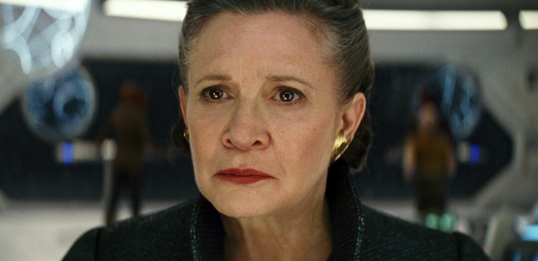 This image released by Lucasfilm shows Carrie Fisher as General Leia in "Star Wars: The Last Jedi," in theaters on Dec. 15. (Lucasfilm via AP)