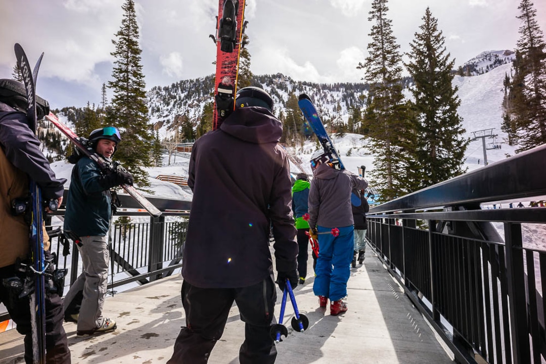 (Trent Nelson  |  The Salt Lake Tribune)  Skiers at Snowbird on Thursday April 4, 2019.