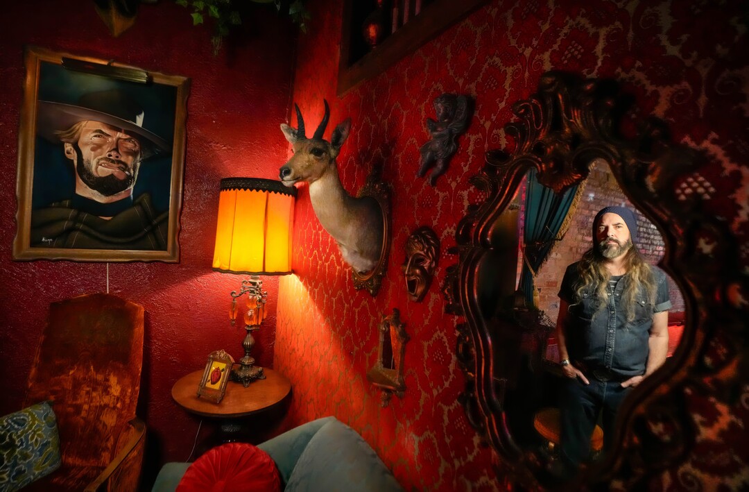 (Francisco Kjolseth | The Salt Lake Tribune) Corey Fox, owner of Velour Live Music Gallery in Provo, stands for a portrait on the 20th anniversary of venue’s opening on Tuesday, Jan. 13, 2026. Fox mentors and helps launch careers of Utah Valley Bands like Imagine Dragons, The Aces and Neon Trees.