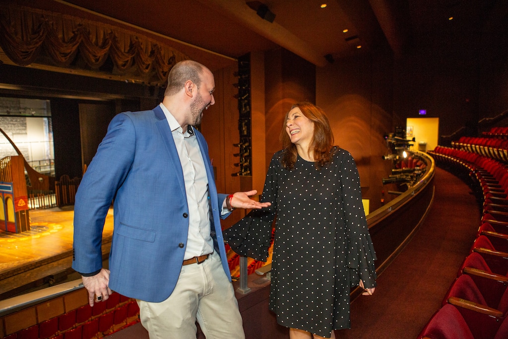 (Photo courtesy Pioneer Theatre Company) Pioneer Theatre Company's managing director, Christopher Massimine, and artistic director Karen Azenberg, photographed at the Pioneer Memorial Theatre. PTC is announcing its 2021-2022 season, which is loaded with upbeat works, including four musicals.