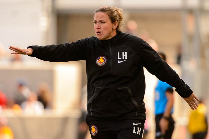 (Trent Nelson | The Salt Lake Tribune)  
Utah Royals FC hosts the Chicago Red Stars, at Rio Tinto Stadium in Sandy, Saturday April 14, 2018. Utah Royals head coach Laura Harvey.