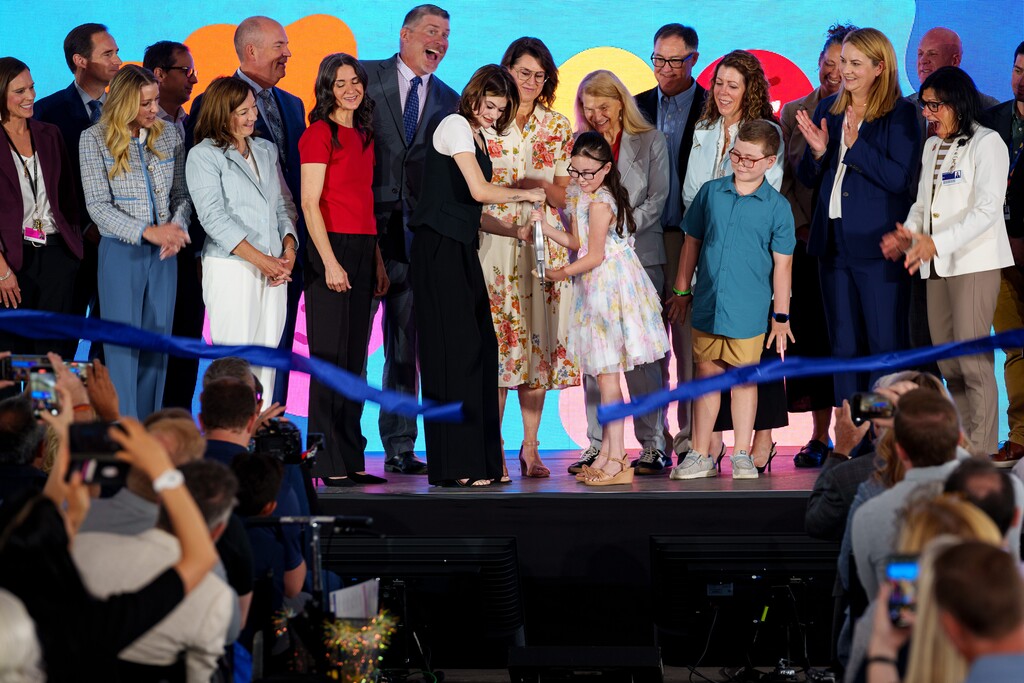 (Trent Nelson  |  The Salt Lake Tribune) The ribbon is cut at the opening of Intermountain Health Primary Children's Hospital Behavioral Health Center in Taylorsville on Friday, Aug. 22, 2025.