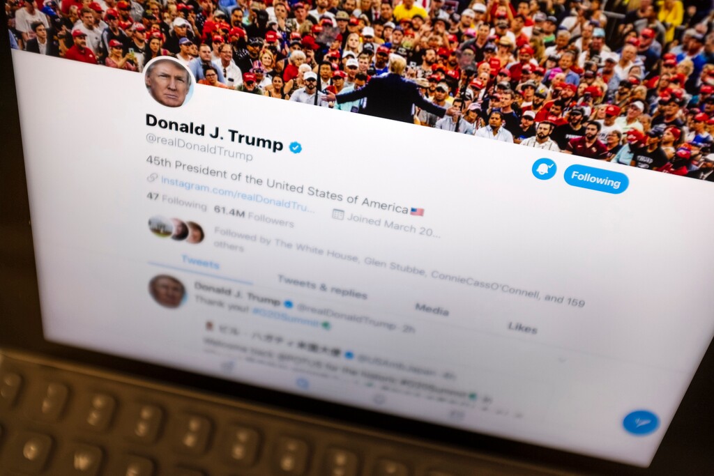 (J. David Ake | AP file photo) This June 27, 2019, file photo President Donald Trump's Twitter feed is photographed on an Apple iPad in New York.