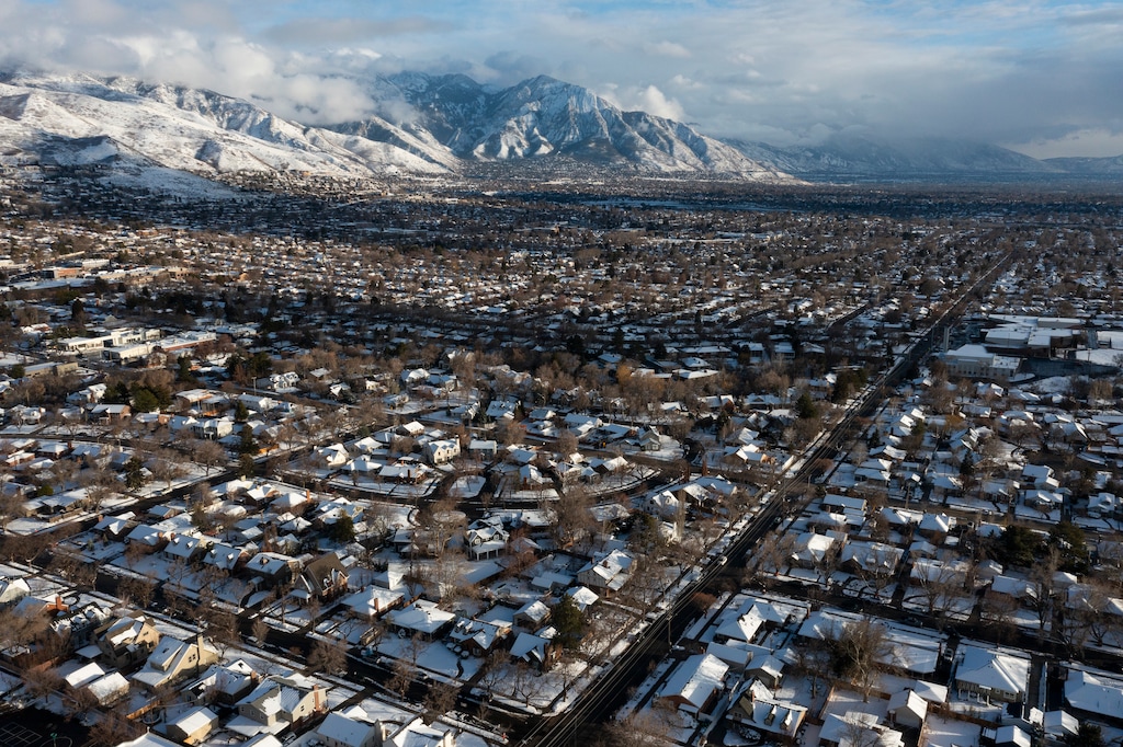 (Bethany Baker  |  The Salt Lake Tribune) Residential housing near the East Bench in Salt Lake City on Friday, Feb. 20, 2026. A new poll commissioned by a housing advocacy group found strong support for new zoning rules being considered at City Hall.