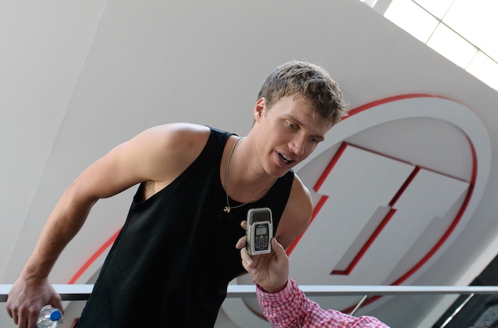 (Francisco Kjolseth  |  The Salt Lake Tribune)  Utah junior Jayce Johnson speaks with the press during media day at the Ute basketball practice facility on Wed. Sept. 26, 2018.
