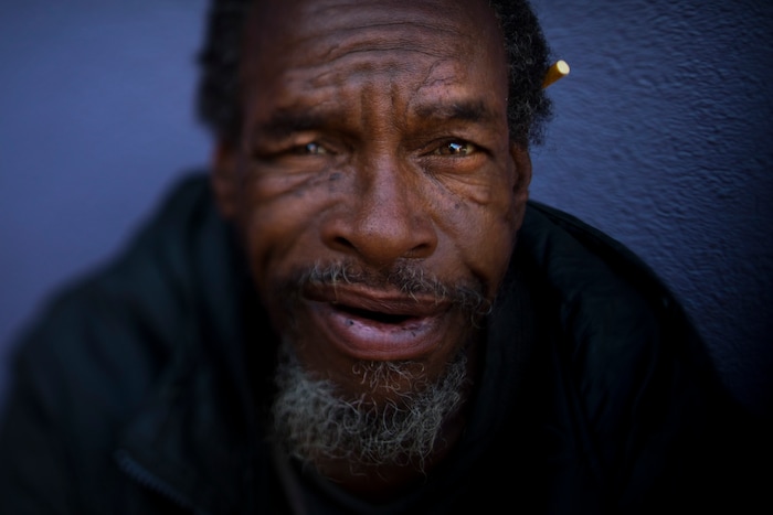 (Jae C. Hong | The Associated Press) Moi Williams, 59, poses for a photo Wednesday, Sept. 13, 2017, in Los Angeles. Williams, who has been homeless for four years, said he is comfortable sleeping on the street. "I'm not bothering nobody. I'm not being bothered." The homeless are easy to pass by on the street. It's harder when you look into their eyes. Their gazes hint at lost promise or a glimmer of hope. Some are sad, some placid, others haunting. Behind each person is a story that however vague offers some glimpse into their lives.