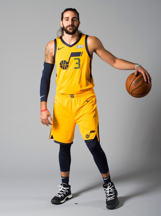 (Rick Egan  |  The Salt Lake Tribune)    Ricky Rubio, Utah Jazz media Day, Monday, Sept. 24, 2018.