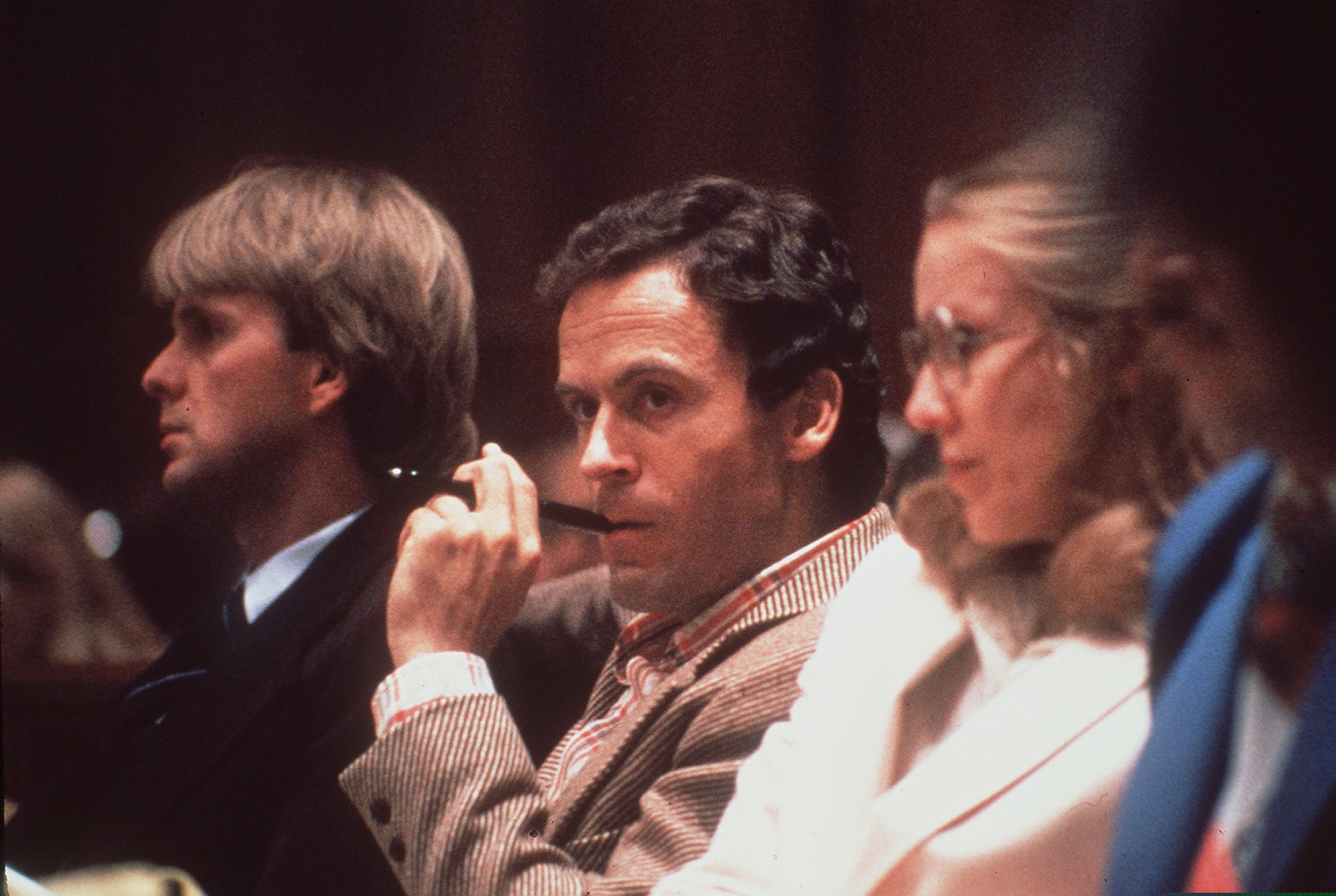(Associated Press file photo) Convicted murderer Ted Bundy, shown in a Miami courtroom in 1979. Bundy is one of the killers talked about in the true-crime docuseries “Violent Minds: Killers on Tape,” airing on Oxygen and replaying on Peacock.