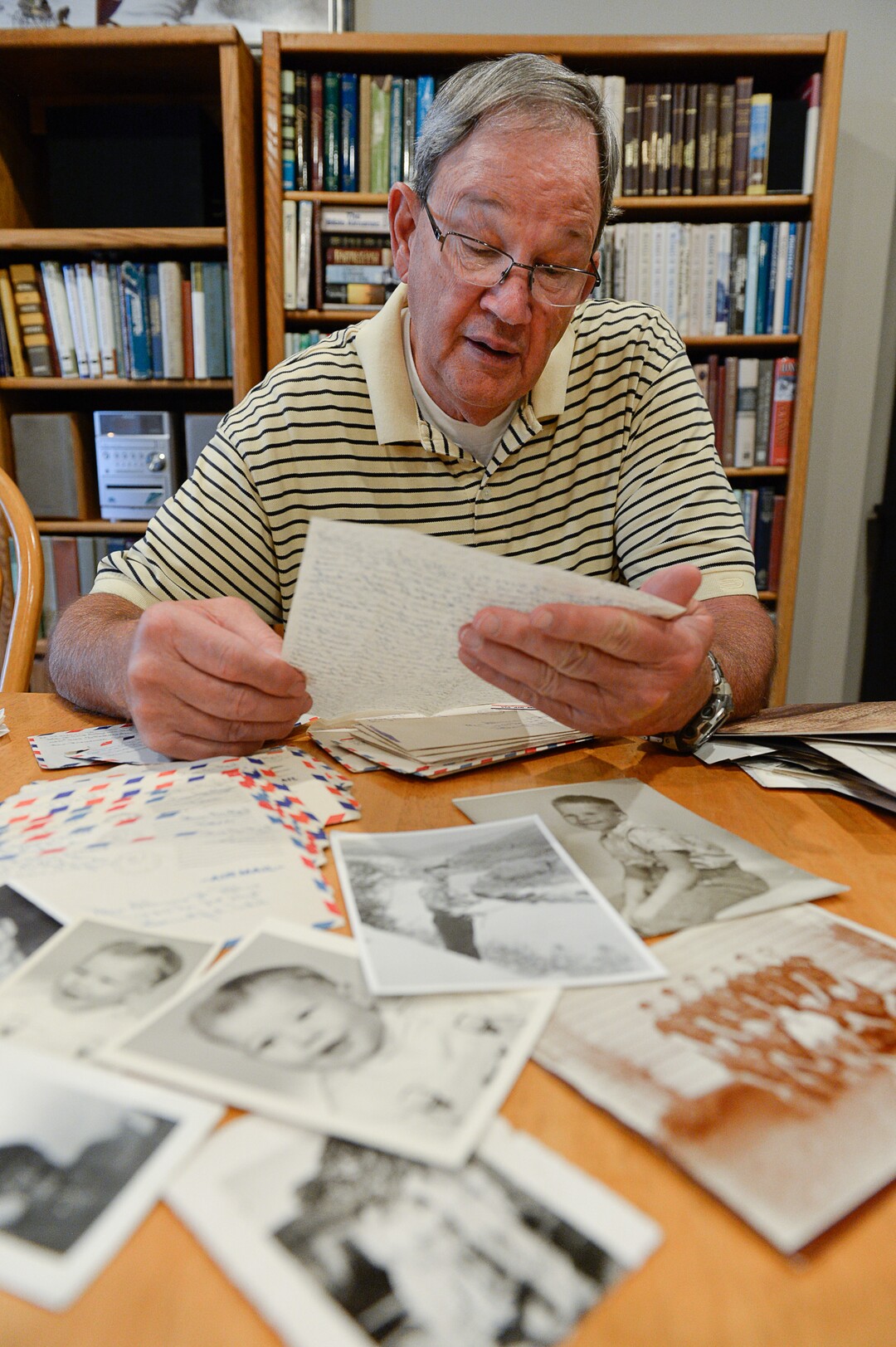 (Francisco Kjolseth  |  The Salt Lake Tribune)  Michael Bliss' father, Army 1st Lt. Clarence Bruce Bliss, went missing in action in 1952 during the Korean War when the younger Bliss was 3 years old. Numerous letters written from his father to his mother during the war give Bliss, now 70-years-old, a sense of what his father was like. He is hoping the remains the North Korean government recently provided to the United States includes his father.