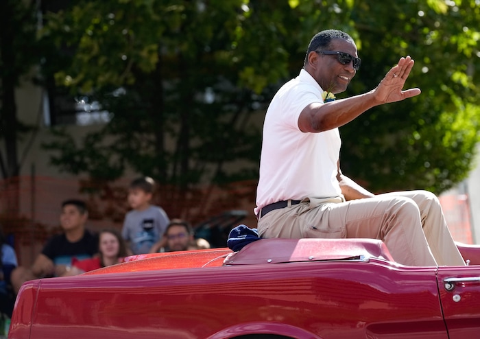 (Francisco Kjolseth | The Salt Lake Tribune) Utah congressman Burgess Owens participates in the Days of ’47 Parade in Salt Lake City on Saturday, July 23, 2022.