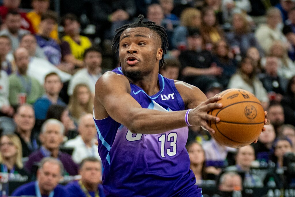 (Rick Egan | The Salt Lake Tribune)  Utah Jazz guard Isaiah Collier (13).

