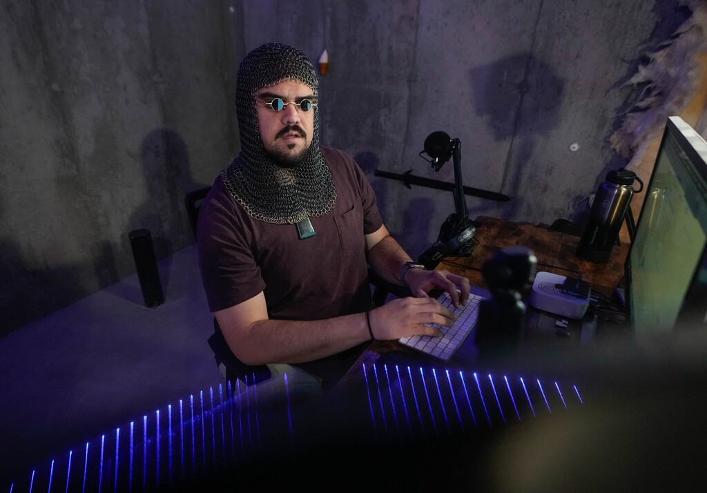 (Francisco Kjolseth | The Salt Lake Tribune) Kalima Watson works out of his unfinished basement in Eagle Mountain, where he helps people track down their ancestry in videos he posts on Instagram, Monday, Nov. 3, 2025.