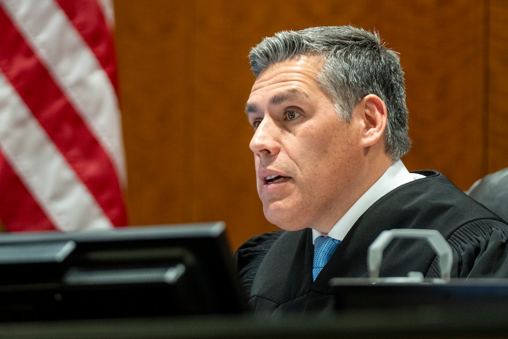 (Rick Egan | The Salt Lake Tribune) Fourth District Court Judge Tony Graf presides over a hearing for Tyler Robinson in Provo on Thursday, Dec. 11, 2025. Robinson is accused of fatally shooting Charlie Kirk.