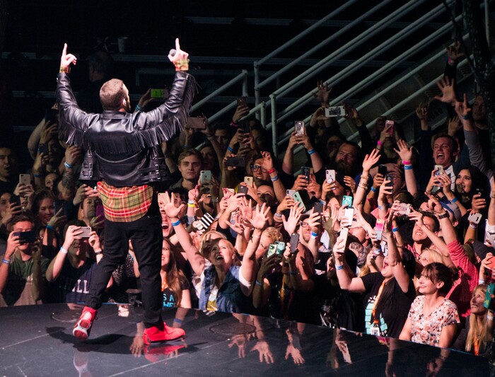 (Rick Egan  |  The Salt Lake Tribune)   Justin Timberlake performs at Vivint Smarthome Arena in Salt Lake City, Thursday, April 12, 2018.
