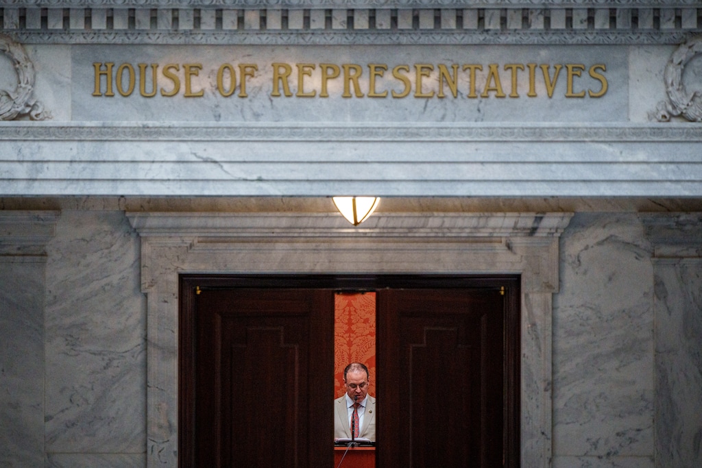 (Trent Nelson  |  The Salt Lake Tribune) House Speaker Mike Schultz, R-Hooper, at the Utah Capitol in Salt Lake City on Tuesday, Jan. 21, 2025.