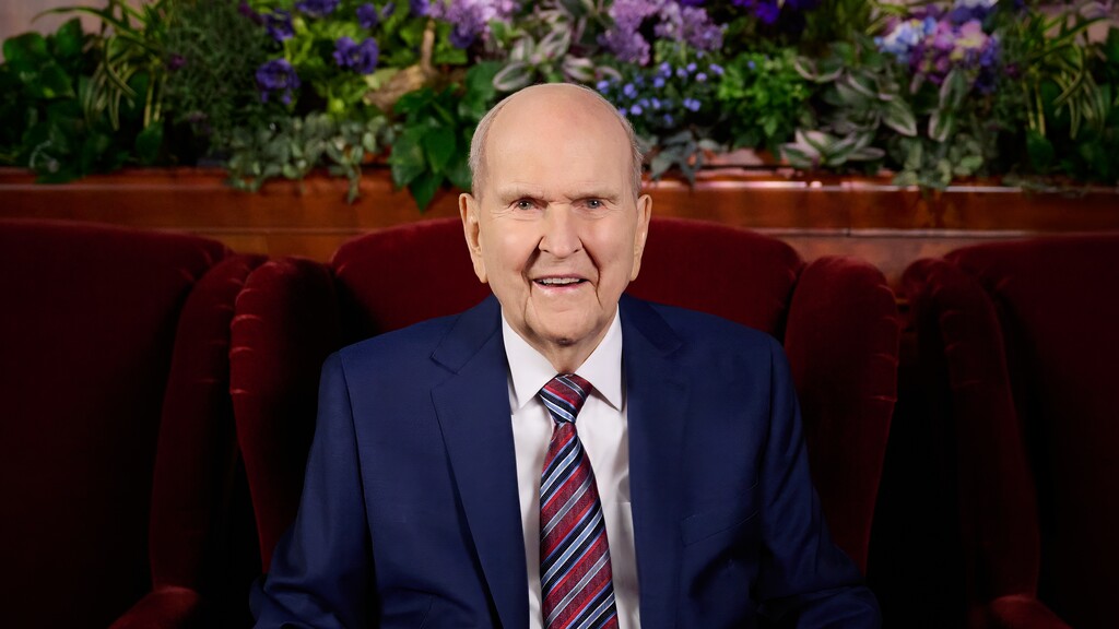 (The Church of Jesus Christ of Latter-day Saints) In a recorded message, President Russell M. Nelson speaks at General Conference in April 2025. Nelson died Sept. 27 at age 101.