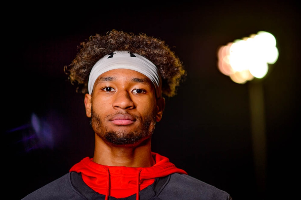 (Trent Nelson | The Salt Lake Tribune)  Utah's Julian Blackmon in Salt Lake City on Monday Nov. 26, 2018.