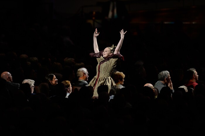 (Francisco Kjolseth  |  The Salt Lake Tribune)  The Mormon Tabernacle Choir Christmas extravaganza kicks off with Broadway star Sutton Foster and "Downton Abbey's" Hugh Bonneville at the Conference Center on Thursday, Dec. 14, 2017.