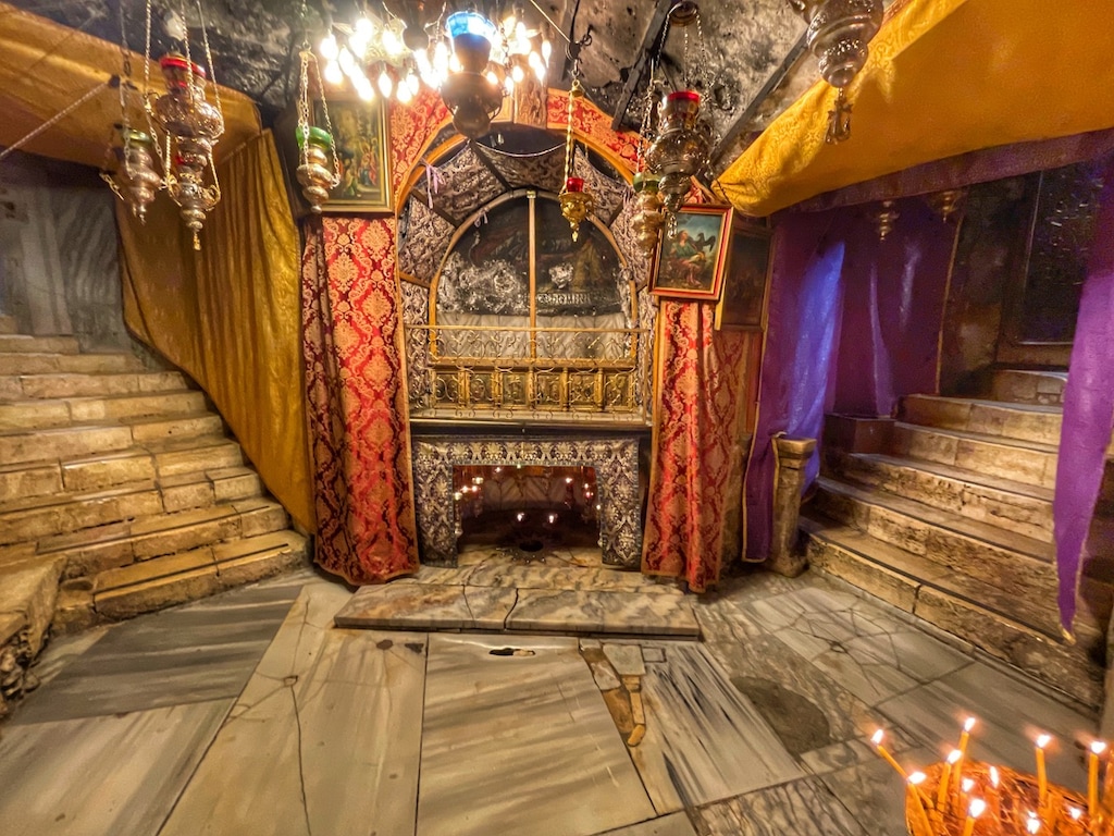 (Michael Stack | Special to The Tribune) Grotto in the Church of the Nativity, where Christians believe Jesus Christ was born in Bethlehem. April 2022.
