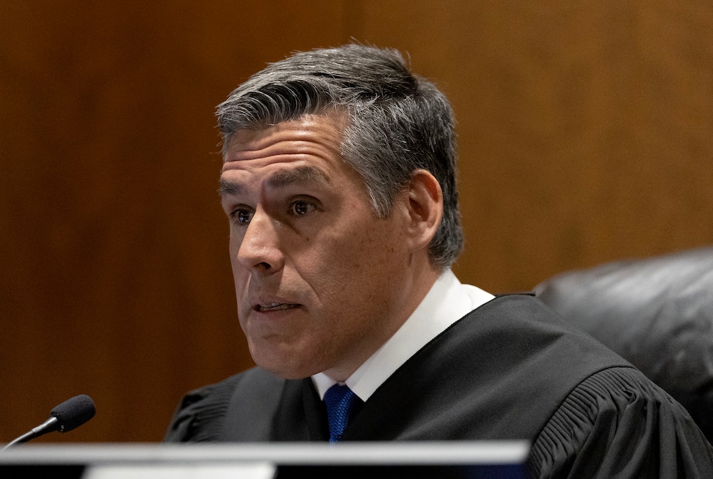 (Laura Seitz | Pool) Fourth District Court Judge Tony Graf speaks during a waiver hearing for Tyler Robinson, the man accused of killing Charlie Kirk at Utah Valley University, in Fourth District Court in Provo on Monday, Sept. 29, 2025.