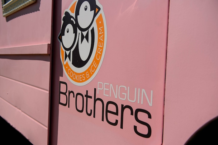 (Trent Nelson | The Salt Lake Tribune)
The Penguin Brothers food truck serves ice cream sandwiches in Salt Lake City on Friday June 14, 2019.