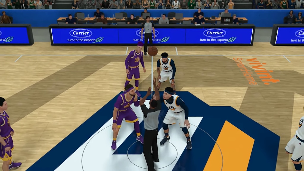 (Photo courtesy of Utah Jazz Gaming) A virtual matchup on NBA 2K tips off between two teams in the NBA 2K League.