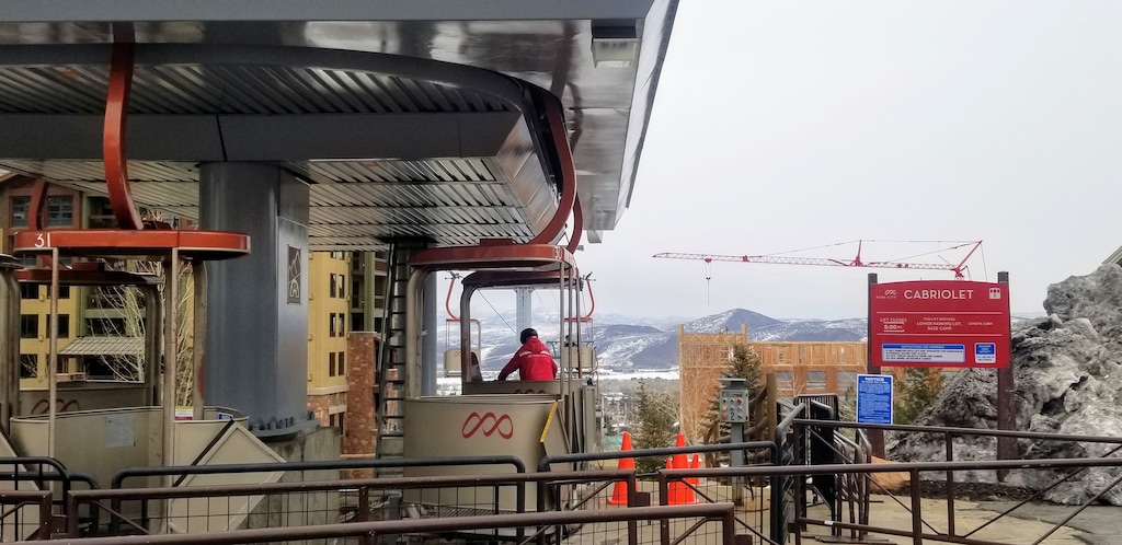 (Julie Jag | Tribune file photo)  The Cabriolet Lift on the Canyons side of Park City Mountain Resort takes a patron back to the parking lot on March 13, 2020.