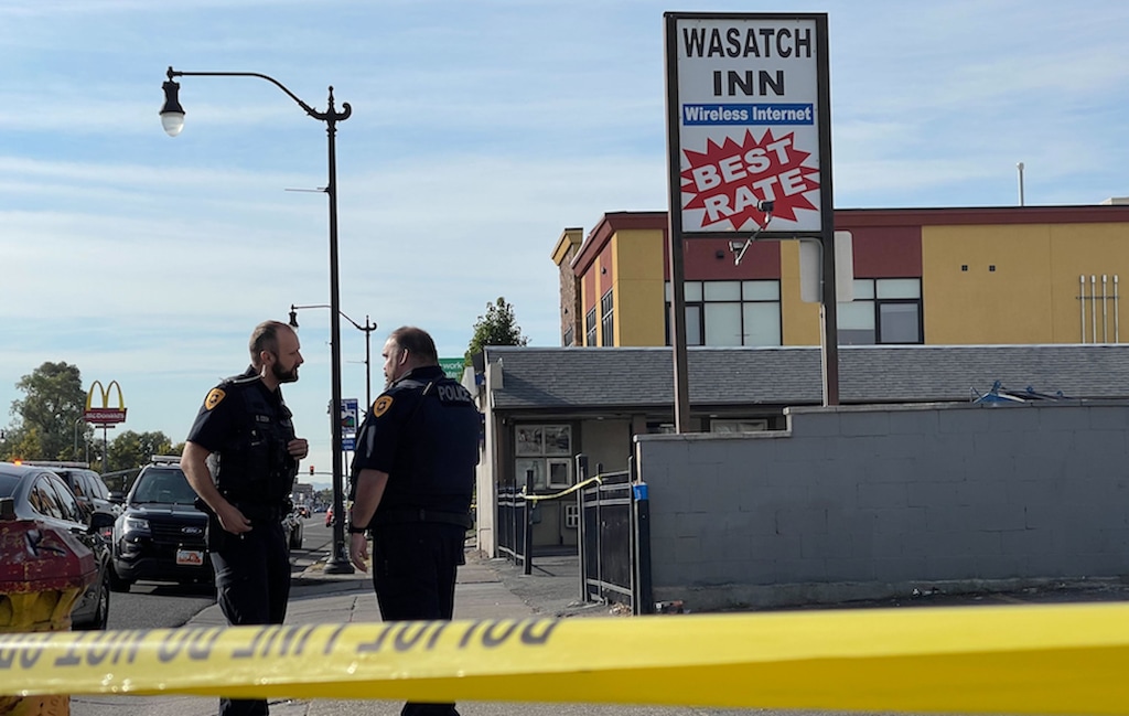 (Trent Nelson | The Salt Lake Tribune) The Wasatch Inn on Tuesday, Oct. 11, 2022. A 38-year-old man has died after he was shot in the head during a dispute over a cigarette last week, Salt Lake City police said.