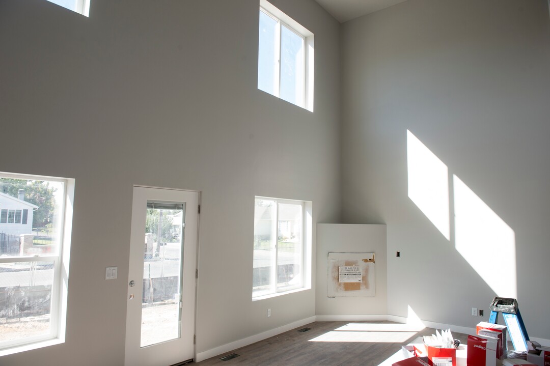 (Rick Egan  |  The Salt Lake Tribune)    Livingroom and kitchen, in twin home in Millcreek, Monday, Sept. 24, 2018.