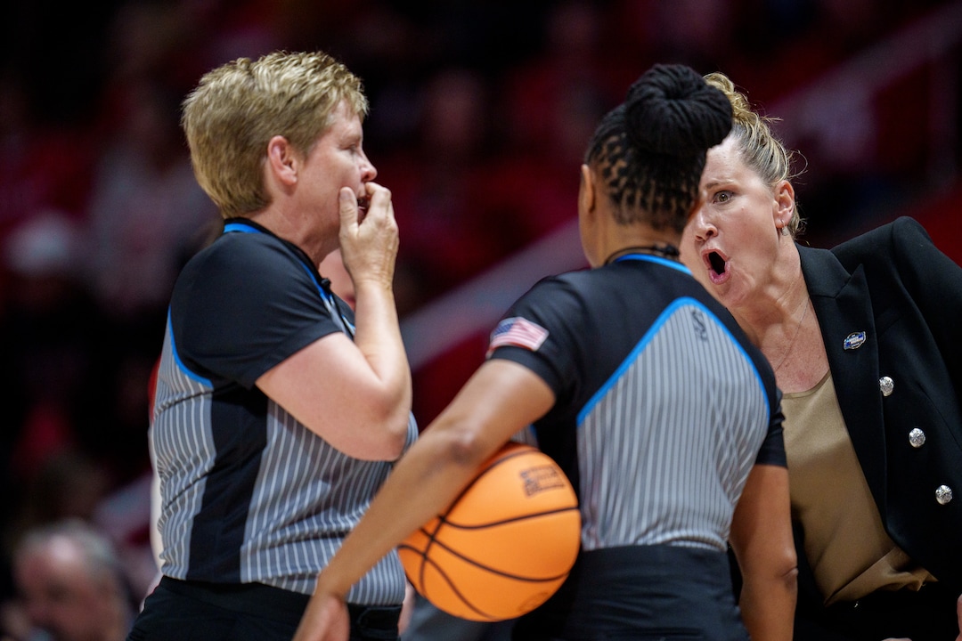 (Trent Nelson  |  The Salt Lake Tribune) Utah Utes head coach Lynne Roberts  as Utah hosts Princeton, NCAA basketball in Salt Lake City on Sunday, March 19, 2023.