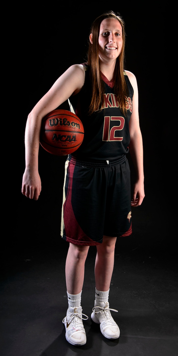 (Steve Griffin  |  The Salt Lake Tribune)  Prep basketball Mercedes Staples, Viewmont, in the Salt Lake Tribune studio in Salt Lake City Tuesday April 10, 2018.