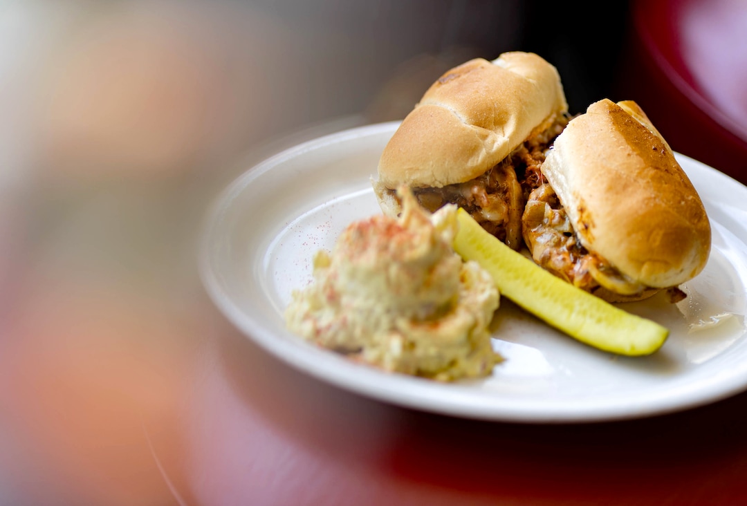 (Francisco Kjolseth | The Salt Lake Tribune) The Pepper Philly with a side of potato salad at Idle Isle Cafe in Brigham City, Friday May 14, 2021.