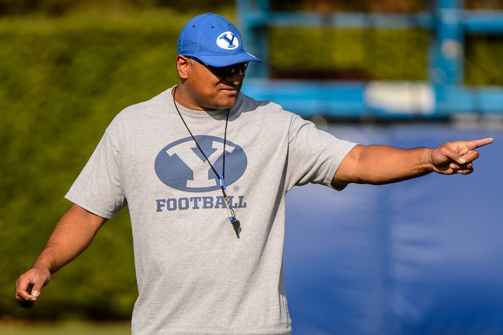 Trent Nelson  |  The Salt Lake TribuneNew coach Kalani Sitake oversees his first BYU fall camp practice, Friday August 5, 2016 in Provo.