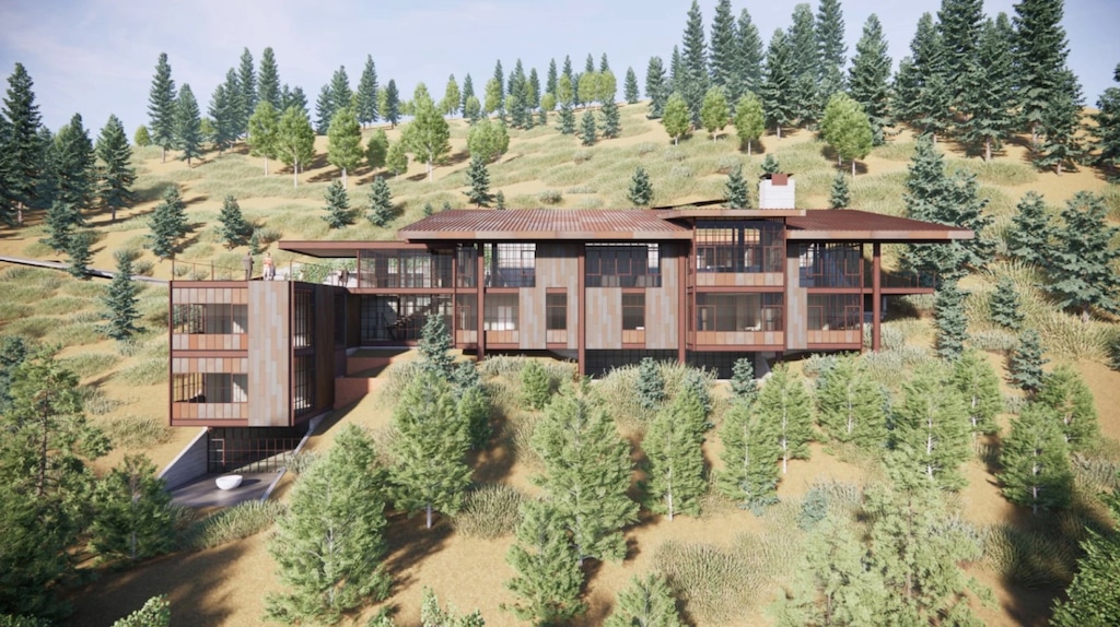 (Park City Municipal) A rendering of the home, proposed to hit atop Treasure Hill close to the Quit'N Time ski run at Park City Mountain.