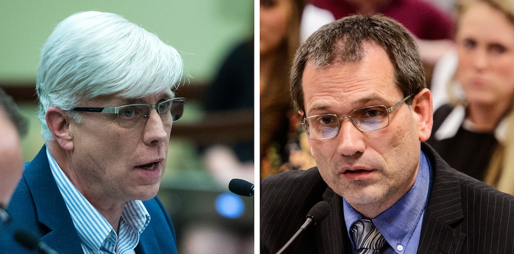 (Tribune file photos) Phill Wright, left, and Rep. Ray Ward, R-Bountiful.