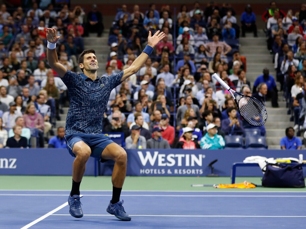 Novak Djokovic, of Serbia, celebrates after defeating Juan Martin del Potro, of Argentina, during the men's final of the U.S. Open tennis tournament, Sunday, Sept. 9, 2018, in New York. (AP Photo/Adam Hunger)