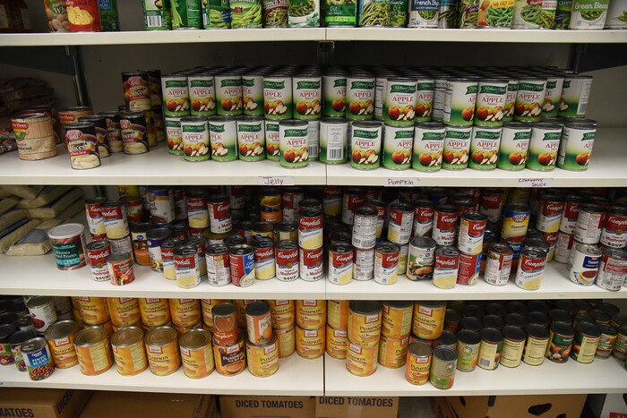 (Francisco Kjolseth  |  The Salt Lake Tribune)  The Utah Food Bank offered free canned foods  as part of the Winter De-Stressor Festival, at Horizonte Instruction and Training Center in Salt Lake on Saturday, Dec. 15, 2018.