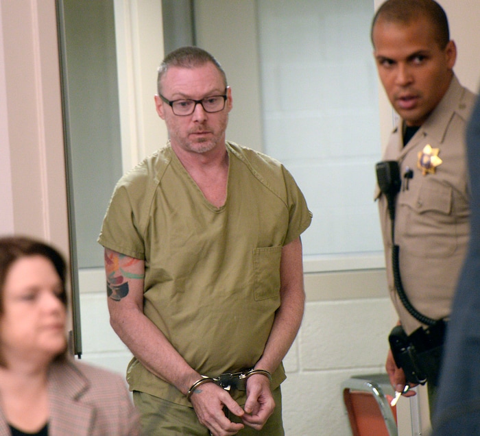 (Al Hartmann  |  The Salt Lake Tribune)       
Craig Crawford enters 3rd District Judge James Blanch's courtroom for a three-day sentencing hearing Monday, August 28, 2017, in Salt Lake City.  Crawford has admitted that he trapped his 72-year-old estranged husband, well-known restaurateur John Williams, inside his home and then set it ablaze last year.
Crawford pleaded guilty in June to first-degree felony counts of aggravated murder and aggravated arson.
The judge will decide whether Crawford will serve life in prison with or without the possibility of parole.