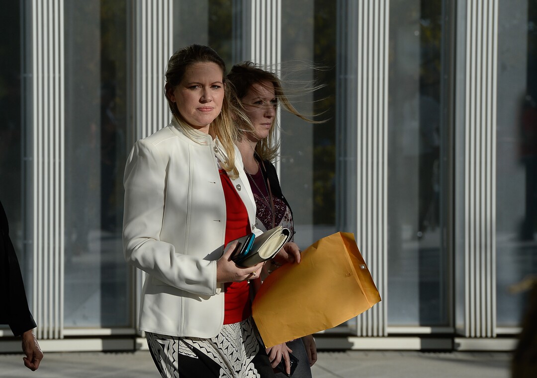 (Francisco Kjolseth  |  The Salt Lake Tribune)  Jewel Skousen, wife of convicted fraudster Rick Koerber leaves Federal Court in Salt Lake City after her husband was sentenced to 14 years in prison on Tuesday, Oct. 15, 2019. 